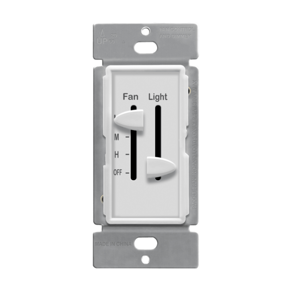 3-Speed Control and LED Dimmer Slider, Single Pole