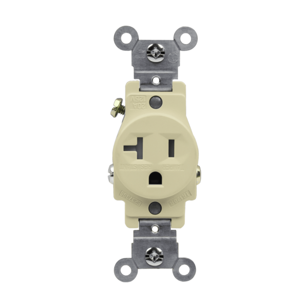 Commercial Grade 20A Tamper-Resistant Single Receptacle