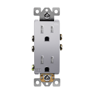 Residential Grade 15A Decorator Style Self-Grounding Tamper-Resistant Duplex Receptacle
