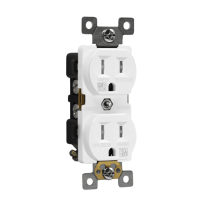 Residential Grade 15A Tamper and Weather Resistant Duplex Receptacle, 5-15R