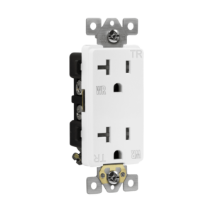 Commercial Grade 20A Decorator  Style Tamper and Weather Resistant Duplex Receptacle, 5-20R