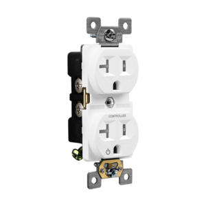 Half Controlled 20A Tamper-Resistant Duplex Style Plug Load Receptacle, 5-20R