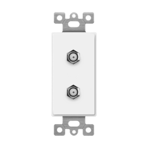 Enerlites Molded-in Voice And Audio/Video Duplex F-Type Connector Wall Jacks Female to Female