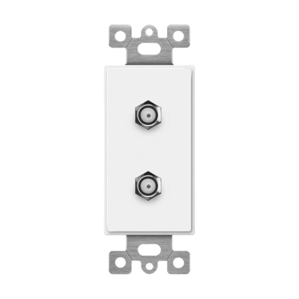 Enerlites Molded-in Voice And Audio/Video Duplex F-Type Connector Wall Jacks Female to Female