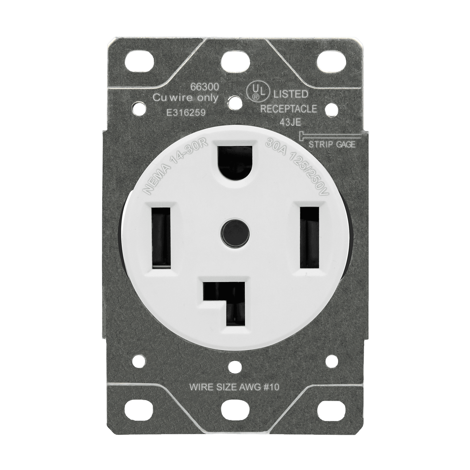 Industrial Flush Mount Receptacle, 30A, 14-30R - ENERLITES