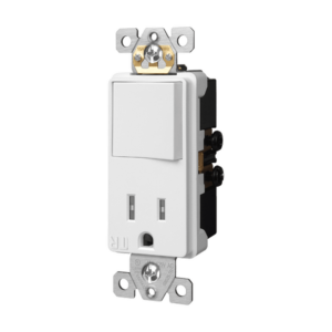Combination 15A Switch/Tamper-Resistant Receptacle, Single Pole