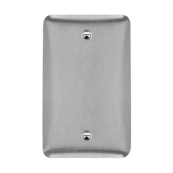 Blank Cover One-Gang Metal Wall Plate, Mid-Size