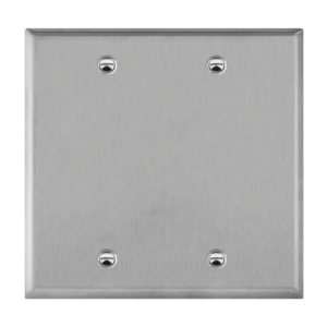 Blank Cover Two-Gang Metal Wall Plate