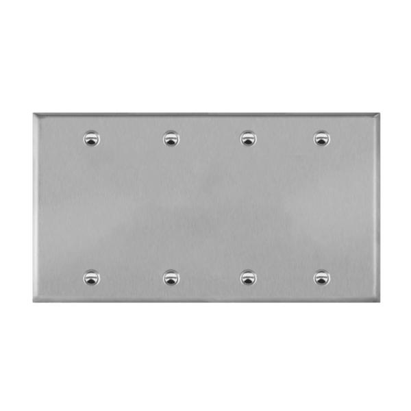 Blank Cover Four-Gang Metal Wall Plate