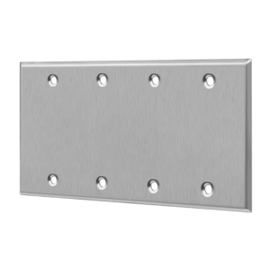 Blank Cover Four-Gang Metal Wall Plate