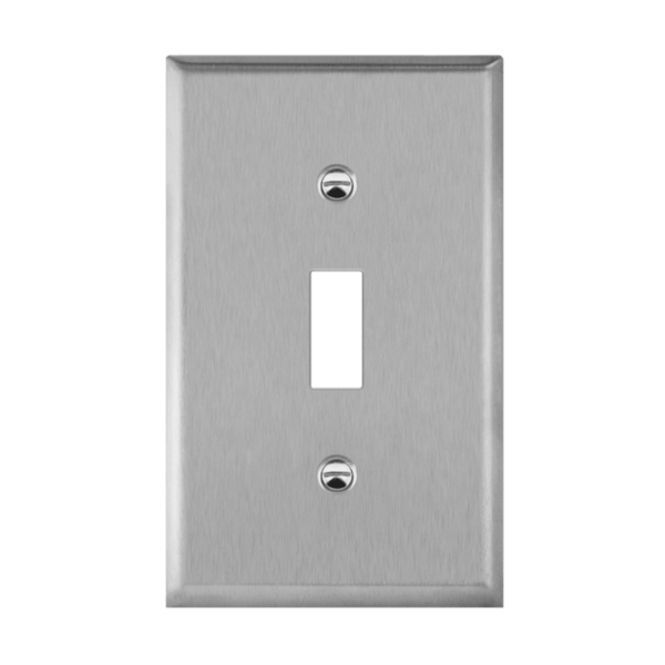 Toggle Switch One-Gang Metal Wall Plate, Mid-Size