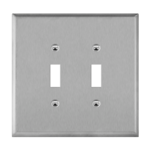 Toggle Switch Two-Gang Metal Wall Plate, Oversize