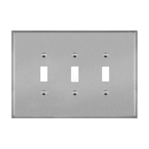 Toggle Switch Three-Gang Metal Wall Plate, Oversize