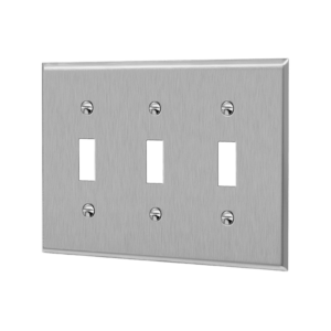 Toggle Switch Three-Gang Metal Wall Plate, Mid-Size
