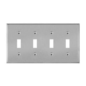 Toggle Switch Four-Gang Metal Wall Plate