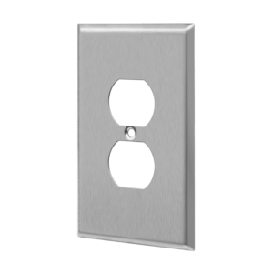 Duplex Receptacle One-Gang Metal Wall Plate, Oversize