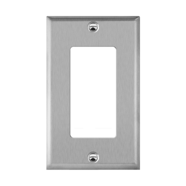 Decorator/GFCI One-Gang Metal Wall Plate, Mid-Size