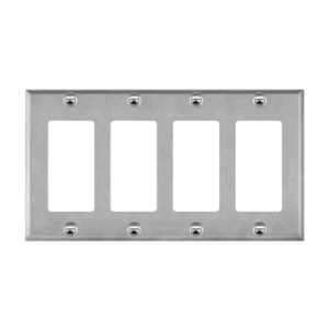 Decorator/GFCI Four-Gang Metal Wall Plate