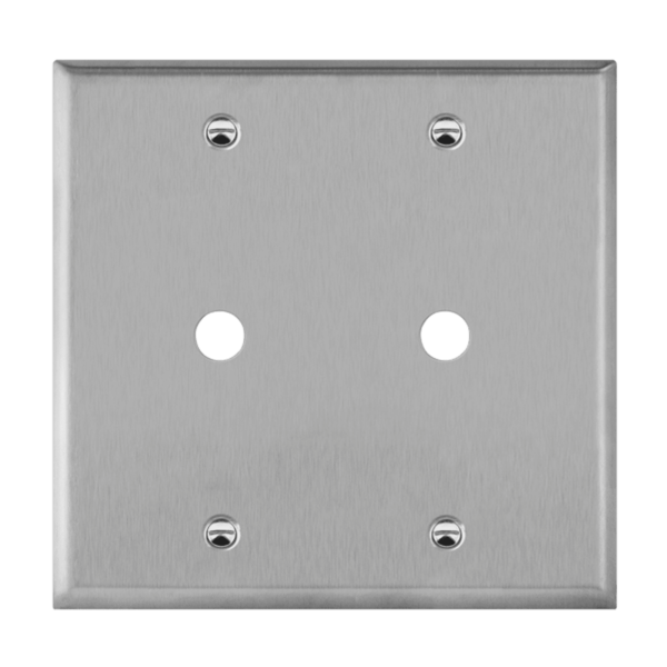 Phone/Cable Two-Gang Metal Wall Plate