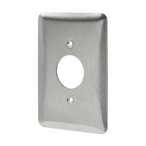Single Receptacle One-Gang Metal Wall Plate, Mid-Size