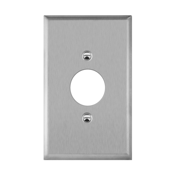 Single Receptacle One-Gang Metal Wall Plate, Oversize