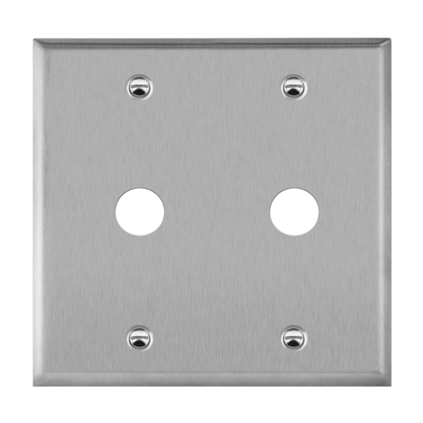 Phone/Cable Two-Gang Metal Wall Plate