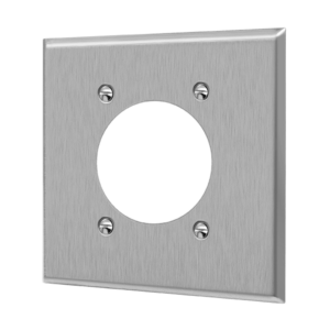 Power Outlet Receptacle Two-Gang Metal Wall Plate