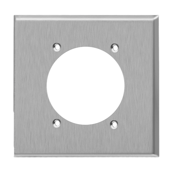 Power Outlet Receptacle Two-Gang Metal Wall Plate