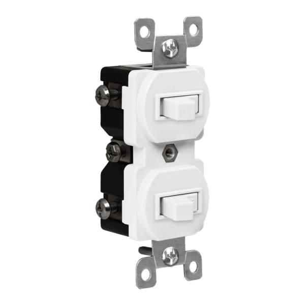 Enerlites Combination Single Pole Toggle Switch 15A/120VAC and Tamper-Resistant Receptacle 15A/125VAC, Residential Grade, UL Listed, 62150-tr-w, White