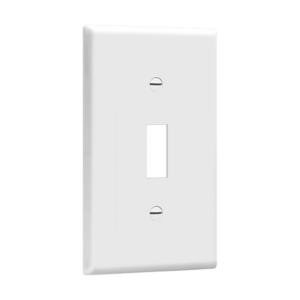 ENERLITES Toggle Light Switch Wall Plate Unbreakable Polycarbonate Thermoplastic Glossy Finish Mid-Size Single Gang 4.88 x 3.11 Black 8811M-BK UL Listed 