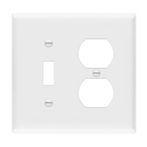 Combination Two-Gang Wall Plate - Toggle and Duplex Receptacle, Mid-Size