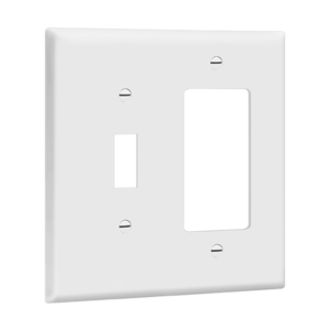 Combination Two-Gang Wall Plate - Toggle and Decorator/GFCI, Mid-Size