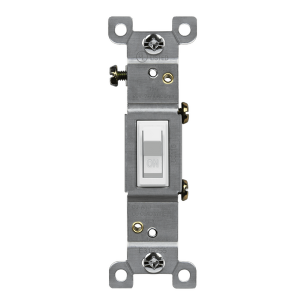Residential Grade 15A Toggle Switch, Single Pole