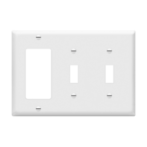 Combination Three-Gang Wall Plate - 2 Toggles and Decorator/GFCI