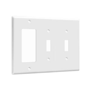 Combination Three-Gang Wall Plate - 2 Toggles and Decorator/GFCI