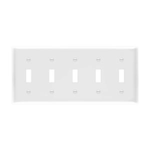 Toggle Switch Five-Gang Wall Plate, Mid-Size