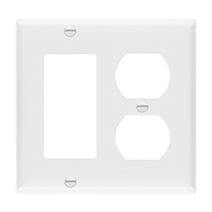 Combination Two-Gang Wall Plate - Duplex Receptacle and Decorator/GFCI