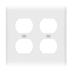 Duplex Receptacle Two-Gang Wall Plate, Mid-Size