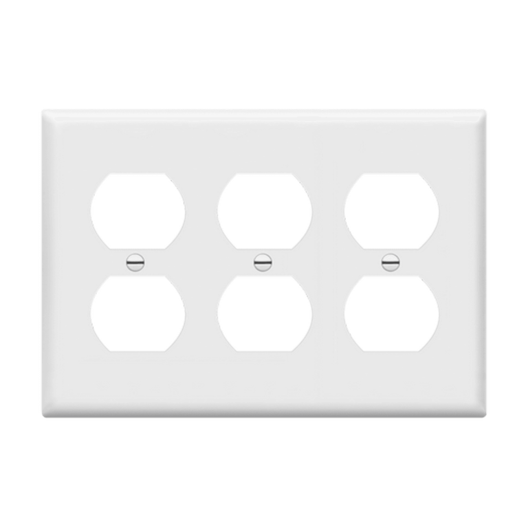 Duplex Receptacle Three Gang Wall Plate Enerlites