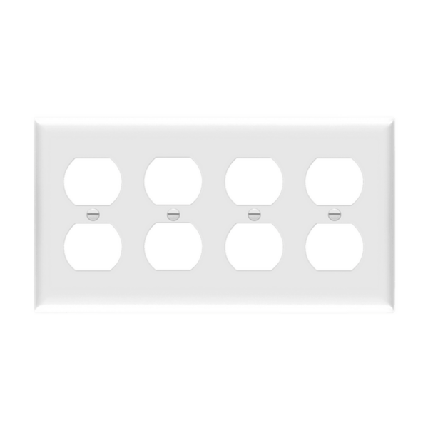 Duplex Receptacle Four-Gang Wall Plate, Mid-Size