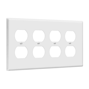 Duplex Receptacle Four-Gang Wall Plate, Mid-Size