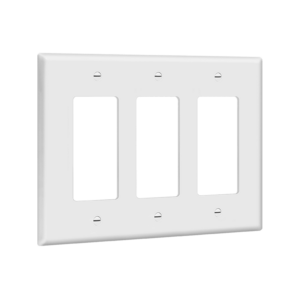 Decorator/GFCI Three-Gang Wall Plate, Mid-Size