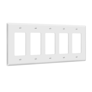 Decorator/GFCI Five-Gang Wall Plate, Mid-Size