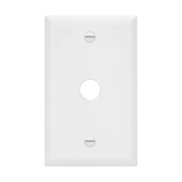 Enerlites Plastic Wall Plates 1-Gang Phone/Cable Cover - 0.625" Diameter