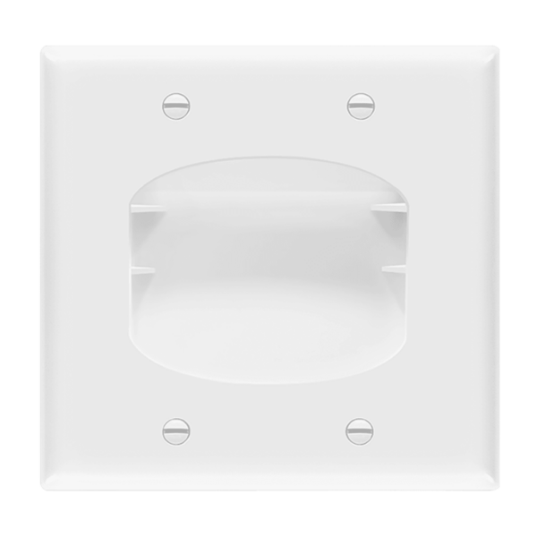 Two Gang Recessed Cable Wall Plate