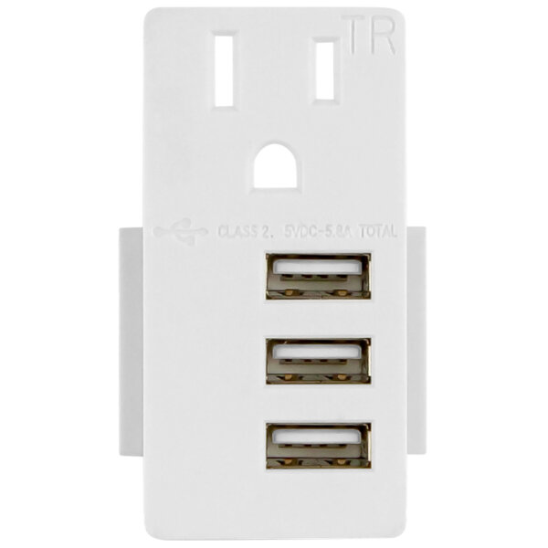 Interchangeable Replacement Triple USB 15A Outlet Module